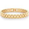 imagePAVOI 14K Gold Plated Waterproof Watch Strap Chain Bracelet for Women  Two Toned Mixed Metals Stainless Steel Chunky Link BraceletYellow Gold