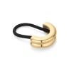 imagePAVOI 14K Yellow Gold Double Arch Chunky Metal Hair Band Ponytail Holders for Women  Stainless Steel Statement Cuff Fashion Accessories  Waterproof Stretchy Gold Hair TiesDouble Arch Yellow Gold
