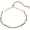 imagePAVOI 14K Yellow Gold Plated Beaded Enamel and Gemstones Bracelets for Women  Colored Boho Festival Adjustable Slider Bracelet  Freshwater Pearls Rose Jade Amazonite Sodalite Labradorite BeadsAmazonite Gemstone