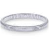 imagePAVOI Stainless Steel 14K Gold Plated Waterproof Flexible Stretch Chunky Bangle for Women  Cobra BraceletWhite Gold