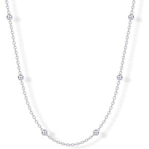 imagePAVOI 14K Gold Plated Small Bead Ball Chain Necklace for Women  Adjustable Dainty Gold Beaded Necklace  Trendy Choker Chain Layering JewelryBall Station