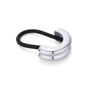 imagePAVOI 14K Yellow Gold Double Arch Chunky Metal Hair Band Ponytail Holders for Women  Stainless Steel Statement Cuff Fashion Accessories  Waterproof Stretchy Gold Hair TiesDouble Arch White Gold