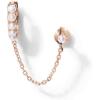 imagePAVOI 14K Gold Chain Earrings for Women  Double Piercing Dangle Chain Huggie Hoop Earrings  Cubic Zirconia Pearl Stud Ear Cuff Earrings for WomenRose Gold