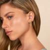 imagePAVOI 14K Gold Chain Earrings for Women  Double Piercing Dangle Chain Huggie Hoop Earrings  Cubic Zirconia Pearl Stud Ear Cuff Earrings for WomenRose Gold