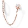 imagePAVOI 14K Gold Chain Earrings for Women  Double Piercing Dangle Chain Huggie Hoop Earrings  Cubic Zirconia Pearl Stud Ear Cuff Earrings for WomenRose Gold