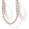 imagePAVOI 14K Gold Chain Earrings for Women  Double Piercing Dangle Chain Huggie Hoop Earrings  Cubic Zirconia Pearl Stud Ear Cuff Earrings for WomenRose Gold