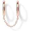 imagePAVOI 14K Gold Chain Earrings for Women  Double Piercing Dangle Chain Huggie Hoop Earrings  Cubic Zirconia Pearl Stud Ear Cuff Earrings for WomenRose Gold