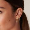 imagePAVOI 14K Gold Chain Earrings for Women  Double Piercing Dangle Chain Huggie Hoop Earrings  Cubic Zirconia Pearl Stud Ear Cuff Earrings for WomenRose Gold