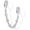 imagePAVOI 14K Gold Chain Earrings for Women  Double Piercing Dangle Chain Huggie Hoop Earrings  Cubic Zirconia Pearl Stud Ear Cuff Earrings for WomenWhite Gold