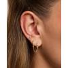 imagePAVOI 14K Gold Chain Earrings for Women  Double Piercing Dangle Chain Huggie Hoop Earrings  Cubic Zirconia Pearl Stud Ear Cuff Earrings for WomenYellow Gold