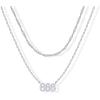 imagePAVOI 14K Gold Plated Angel Number Pendant Layering Necklace for Women  999 Lucky Numerology Singapore Chain NecklaceWhite Gold