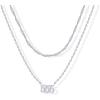 imagePAVOI 14K Gold Plated Angel Number Pendant Layering Necklace for Women  999 Lucky Numerology Singapore Chain NecklaceWhite Gold