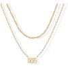 imagePAVOI 14K Gold Plated Angel Number Pendant Layering Necklace for Women  999 Lucky Numerology Singapore Chain NecklaceYellow Gold