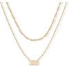 imagePAVOI 14K Gold Plated Angel Number Pendant Layering Necklace for Women  999 Lucky Numerology Singapore Chain NecklaceYellow Gold