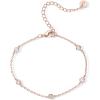 imagePAVOI 14K Gold Plated Beaded Cuban Cubic Zirconia Simulated Diamond Station Infinity Chain Bracelets for Women  Adjustable Chain BraceletRose Gold