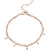 imagePAVOI 14K Gold Plated Beaded Cuban Cubic Zirconia Simulated Diamond Station Infinity Chain Bracelets for Women  Adjustable Chain BraceletRose Gold