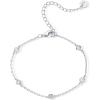imagePAVOI 14K Gold Plated Beaded Cuban Cubic Zirconia Simulated Diamond Station Infinity Chain Bracelets for Women  Adjustable Chain BraceletWhite Gold