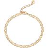 imagePAVOI 14K Gold Plated Beaded Cuban Cubic Zirconia Simulated Diamond Station Infinity Chain Bracelets for Women  Adjustable Chain BraceletYellow Gold
