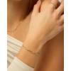 imagePAVOI 14K Gold Plated Beaded Cuban Cubic Zirconia Simulated Diamond Station Infinity Chain Bracelets for Women  Adjustable Chain BraceletYellow Gold