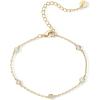 imagePAVOI 14K Gold Plated Beaded Cuban Cubic Zirconia Simulated Diamond Station Infinity Chain Bracelets for Women  Adjustable Chain BraceletYellow Gold