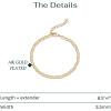 imagePAVOI 14K Gold Plated Beaded Cuban Cubic Zirconia Simulated Diamond Station Infinity Chain Bracelets for Women  Adjustable Chain BraceletYellow Gold