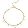 imagePAVOI 14K Gold Plated Beaded Cuban Cubic Zirconia Simulated Diamond Station Infinity Chain Bracelets for Women  Adjustable Chain BraceletYellow Gold