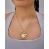imagePAVOI 14K Gold Plated Cluster Toggle Pendant Heart Charm Necklace for Women  Chain Heart Star Gemstone Evil Eye Teardrop Cubic Zirconia Pendant Gold Charms NecklacesWhite Gold