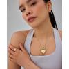 imagePAVOI 14K Gold Plated Cluster Toggle Pendant Heart Charm Necklace for Women  Chain Heart Star Gemstone Evil Eye Teardrop Cubic Zirconia Pendant Gold Charms NecklacesWhite Gold
