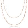 imagePAVOI 14K Gold Plated Dainty Layering Necklaces for Women  Snake Chain Curb Link Paperclip Layered Chains  Trendy Layering NecklaceRose Gold