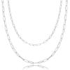 imagePAVOI 14K Gold Plated Dainty Layering Necklaces for Women  Snake Chain Curb Link Paperclip Layered Chains  Trendy Layering NecklaceWhite Gold