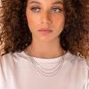 imagePAVOI 14K Gold Plated Dainty Layering Necklaces for Women  Snake Chain Curb Link Paperclip Layered Chains  Trendy Layering NecklaceWhite Gold