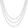 imagePAVOI 14K Gold Plated Dainty Layering Necklaces for Women  Snake Chain Curb Link Paperclip Layered Chains  Trendy Layering NecklaceWhite Gold