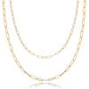 imagePAVOI 14K Gold Plated Dainty Layering Necklaces for Women  Snake Chain Curb Link Paperclip Layered Chains  Trendy Layering NecklaceYellow Gold