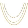 imagePAVOI 14K Gold Plated Dainty Layering Necklaces for Women  Snake Chain Curb Link Paperclip Layered Chains  Trendy Layering NecklaceYellow Gold