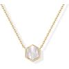imagePAVOI 14K Gold Plated Gemstone Pendant Necklace  Dainty Chain Necklaces for Women  Amethyst Onyx Green Fluorite Labradorite Pearl Rose Quartz Agate Sodalite Turquoise Gemstone PendantsYellow Gold