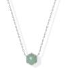 imagePAVOI 14K Gold Plated Gemstone Pendant Necklace  Dainty Chain Necklaces for Women  Amethyst Onyx Green Fluorite Labradorite Pearl Rose Quartz Agate Sodalite Turquoise Gemstone PendantsWhite Gold
