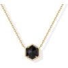 imagePAVOI 14K Gold Plated Gemstone Pendant Necklace  Dainty Chain Necklaces for Women  Amethyst Onyx Green Fluorite Labradorite Pearl Rose Quartz Agate Sodalite Turquoise Gemstone PendantsYellow Gold