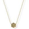 imagePAVOI 14K Gold Plated Gemstone Pendant Necklace  Dainty Chain Necklaces for Women  Amethyst Onyx Green Fluorite Labradorite Pearl Rose Quartz Agate Sodalite Turquoise Gemstone PendantsYellow Gold