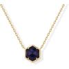 imagePAVOI 14K Gold Plated Gemstone Pendant Necklace  Dainty Chain Necklaces for Women  Amethyst Onyx Green Fluorite Labradorite Pearl Rose Quartz Agate Sodalite Turquoise Gemstone PendantsYellow Gold