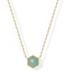 imagePAVOI 14K Gold Plated Gemstone Pendant Necklace  Dainty Chain Necklaces for Women  Amethyst Onyx Green Fluorite Labradorite Pearl Rose Quartz Agate Sodalite Turquoise Gemstone PendantsYellow Gold