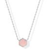 imagePAVOI 14K Gold Plated Gemstone Pendant Necklace  Dainty Chain Necklaces for Women  Amethyst Onyx Green Fluorite Labradorite Pearl Rose Quartz Agate Sodalite Turquoise Gemstone PendantsWhite Gold