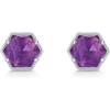 imagePAVOI 14K Gold Plated Hexagon Gemstone Stud Earrings for Women  Natural Birthstone Earring PairAmethyst