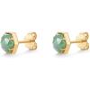imagePAVOI 14K Gold Plated Hexagon Gemstone Stud Earrings for Women  Natural Birthstone Earring PairGreen Fluorite