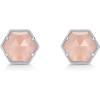 imagePAVOI 14K Gold Plated Hexagon Gemstone Stud Earrings for Women  Natural Birthstone Earring PairRose Quartz