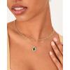 imagePAVOI 14K Gold Plated Layered Necklaces for Women  Gemstone Pendant Figaro Chain Necklace  Carnelian Green Aventurine Malachite Layering NecklaceWhite Gold