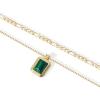 imagePAVOI 14K Gold Plated Layered Necklaces for Women  Gemstone Pendant Figaro Chain Necklace  Carnelian Green Aventurine Malachite Layering NecklaceYellow Gold