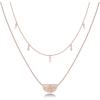 imagePAVOI 14K Gold Plated Layering Necklaces  Stylish Minimalist Design Pendant Necklaces  Bar Circle Lotus Disc Dog Tag Horizontal Bar Pendants for WomenRose Gold