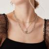 imagePAVOI 14K Gold Plated Layering Necklaces  Stylish Minimalist Design Pendant Necklaces  Bar Circle Lotus Disc Dog Tag Horizontal Bar Pendants for WomenWhite Gold