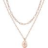 imagePAVOI 14K Gold Plated Layering Necklaces  Stylish Minimalist Design Pendant Necklaces  Bar Circle Lotus Disc Dog Tag Horizontal Bar Pendants for WomenRose Gold