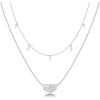 imagePAVOI 14K Gold Plated Layering Necklaces  Stylish Minimalist Design Pendant Necklaces  Bar Circle Lotus Disc Dog Tag Horizontal Bar Pendants for WomenWhite Gold